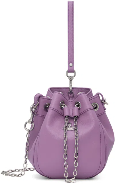 Vivienne Westwood Small Chrissy Faux Leather Bucket Bag In Purple
