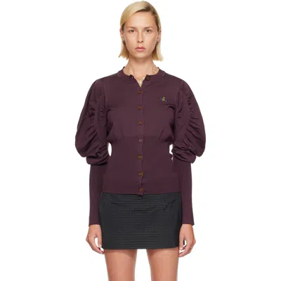 Vivienne Westwood Purple Eli Cardigan In Burgundy