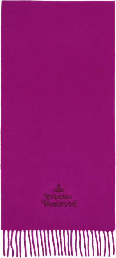 Vivienne Westwood Purple Embroidered Scarf