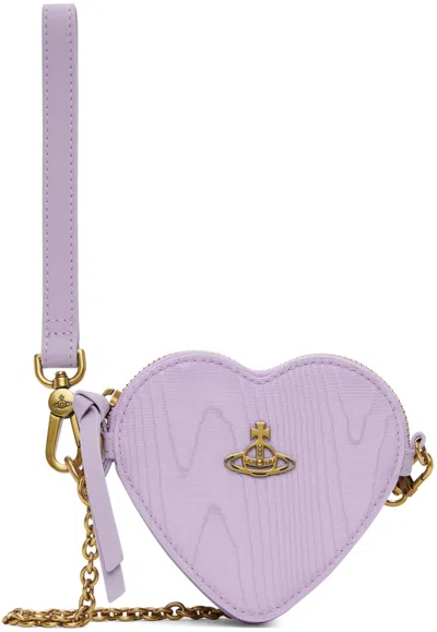 Vivienne Westwood Purple Heart Wristlet Pouch In J202 Lilac