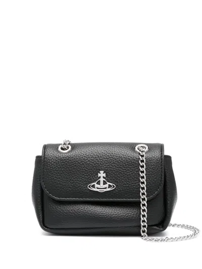 Vivienne Westwood Small Derby Faux Leather Shoulder Bag In Black