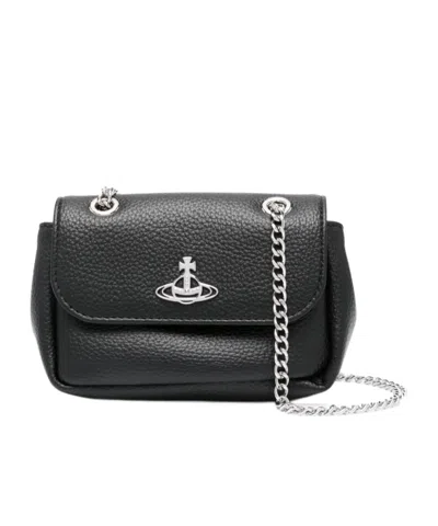 Vivienne Westwood Logo Cross-body Bag In Black