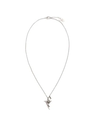 Vivienne Westwood Putti Orb Pendant Necklace In Gray