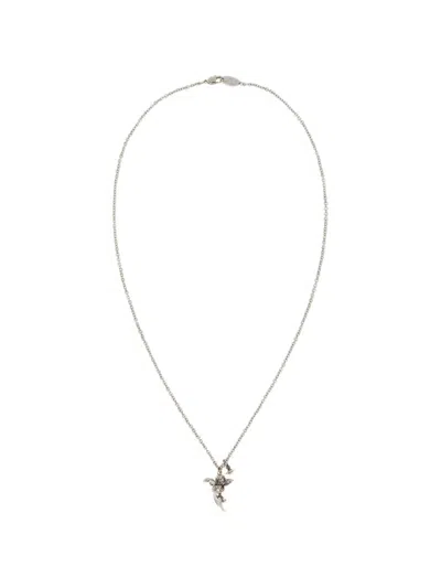 Vivienne Westwood Putti Pendant Necklace In Silver