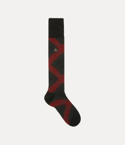Vivienne Westwood Quadrophenia High Sock Quadrophenia Black 9-11 Unisex In Multi
