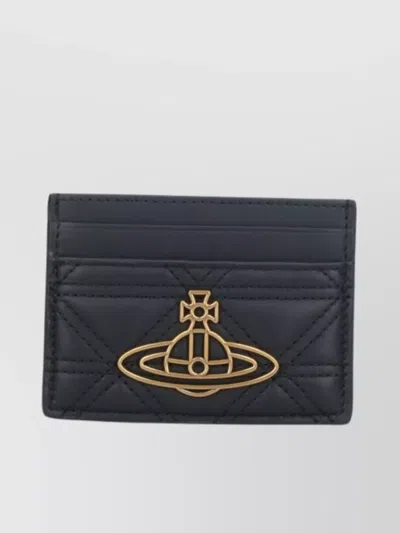 Vivienne Westwood Quilted Design Gold-tone Hardware Purses & Cardholders In Grey