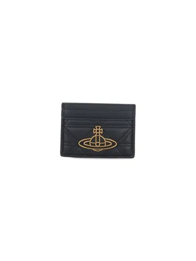 Vivienne Westwood Quilted 'orb' Card Holder - Black