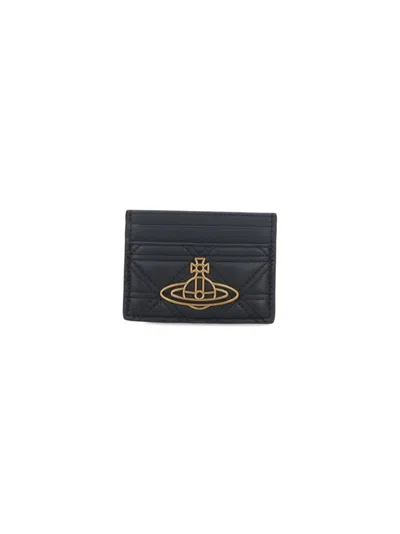Vivienne Westwood Quilted 'orb' Card Holder - Black