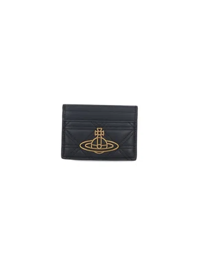 Vivienne Westwood Quilted 'orb' Card Holder – Black