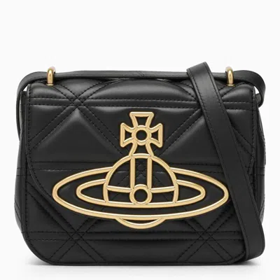Vivienne Westwood Quilted Shoulder Handbag With Adjustable Strap In Black