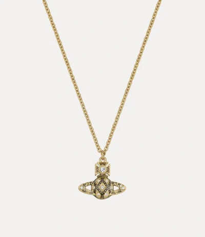 Vivienne Westwood Rachelle Bas Relief Pendant Necklace Gold-white-crystal-transparent-black-diamond Gold-white-crystal