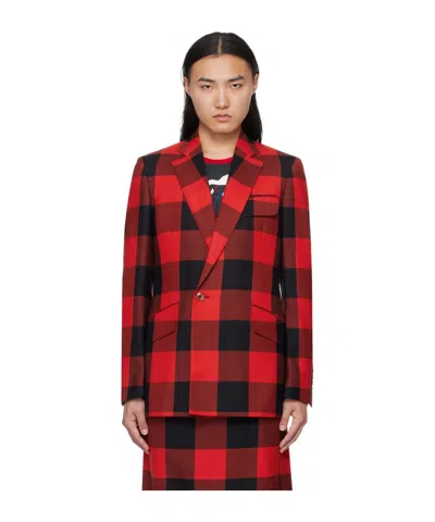 Vivienne Westwood Raf Checked Blazer In Red