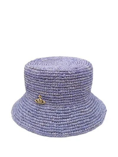 Vivienne Westwood Raffia Bucket Hat In Blue