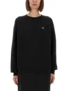 Vivienne Westwood Raglan Sleeve Black Sweatshirt With Embroidered Detail In Black
