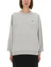 Vivienne Westwood Raglan Sleeve Grey Cotton Sweatshirt In Gray