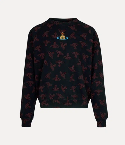 VIVIENNE WESTWOOD RAGLAN SWEATSHIRT COTTON BLACK / RED L UNISEX