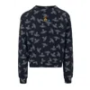 Vivienne Westwood Raglan Sweatshirt Allover Orb Felpa Navy-white Xl Unisex In Navy White