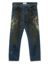 Vivienne Westwood Straight Leg Painted Jeans With Paint Splatter In Blue