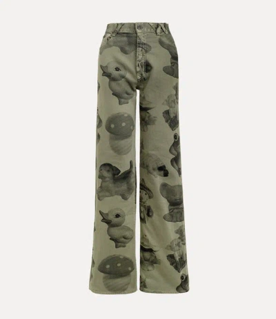 Vivienne Westwood Ray 5 Pocket Jeans Cotton Green-dyed-figurine 24 Women
