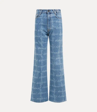 Vivienne Westwood Ray 5 Pocket Jeans Laser Denim Vw-grid-blue 31 Women