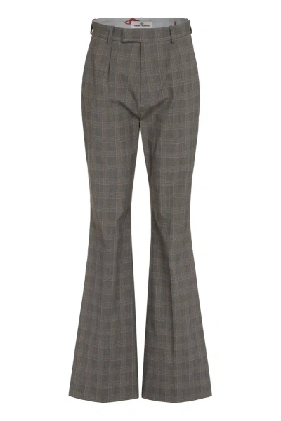 Vivienne Westwood Ray Checked Trousers In Grey