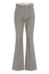 Vivienne Westwood Flared Checkered Stretch-cotton Trousers In Gray