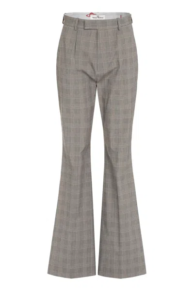 Vivienne Westwood Ray Prince-of-wales Checked Trousers In Gray