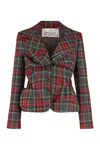 Vivienne Westwood Drunken Jacket With Tartan Wool Pattern In Pattern