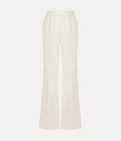 Vivienne Westwood Ray Trousers Viscose Wool Twill White 40 Women