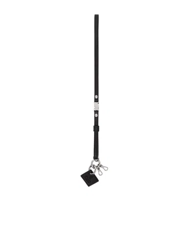 Vivienne Westwood Re-vegan Lanyard Tag Keychain In Black