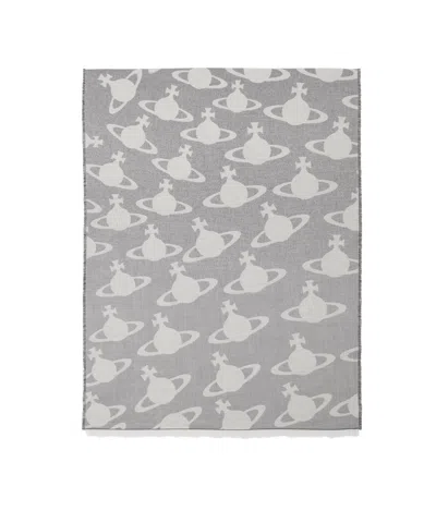 Vivienne Westwood Rectangular Scarf In Gray
