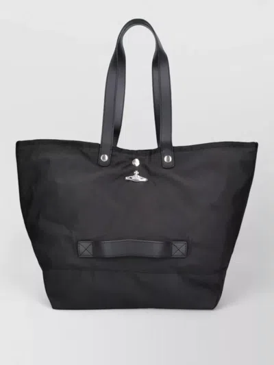 Vivienne Westwood Rectangular Shoulder Bag Top Handle Design In Black