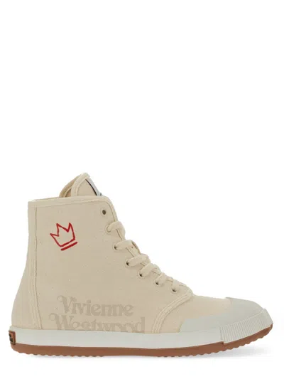 Vivienne Westwood Recycled Cotton High-top Sneaker In White