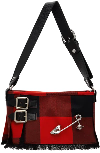 Vivienne Westwood Red & Black Heather Shoulder Bag In H208 Red/black