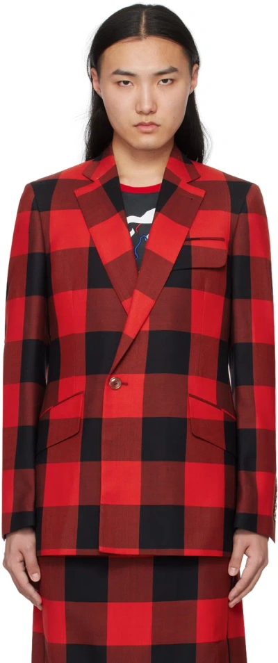 Vivienne Westwood Red & Black Raf Blazer In Ss24-h208