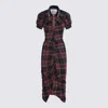 Vivienne Westwood Red And Green Cotton Midi Dress In Black