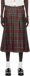 Vivienne Westwood Red & Green Culottes Shorts In Multi