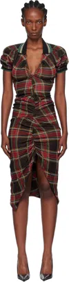 Vivienne Westwood Pulling Dress With Tartan Pattern In Burgundy
