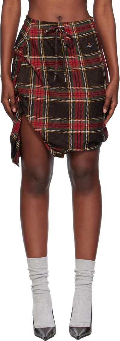 Vivienne Westwood Red & Green Side Panther Miniskirt