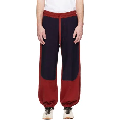 Vivienne Westwood Mens Red/blue Ibiza Embroidered-logo Cotton Jogging Bottoms In Black