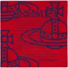 Vivienne Westwood Red & Navy Summer Square Pocket Square In Red