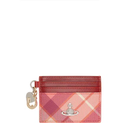 Vivienne Westwood Red & Pink Charms Card Holder In G201 Fraser Pink