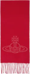 Vivienne Westwood Double Logo Scarf In H401 Red