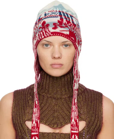 Vivienne Westwood Red & White Fairisle Flap Ears Beanie