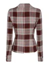 Vivienne Westwood Drunken Tailored Checked Wool Blazer In Black