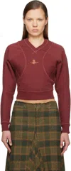 Vivienne Westwood Red Cropped Pourpoint Sweatshirt In Burgundy