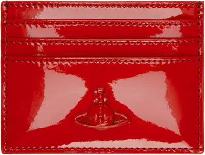 Vivienne Westwood Red Flat Card Holder In Aw24-h406