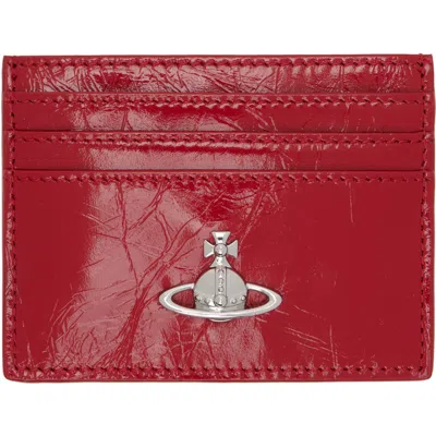 Vivienne Westwood Red Flat Card Holder In H401 Red