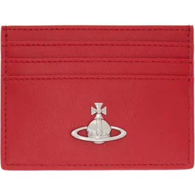 Vivienne Westwood Red Flat Card Holder In H404 Red