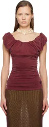Vivienne Westwood Red Ginnie Jersey Top In Burgundy